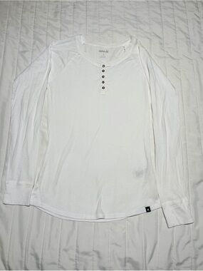 Hurley White Long Sleeve Henley Top